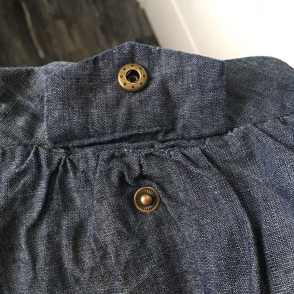 UO Chambray Blue Denim BDG Skater Mini Skirt - Picture 6 of 8